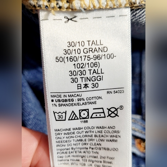 GAP Cheeky Straight High Rise Jeans Women’s 30 Tall Button Fly Cuffed Stretch - Picture 14 of 14